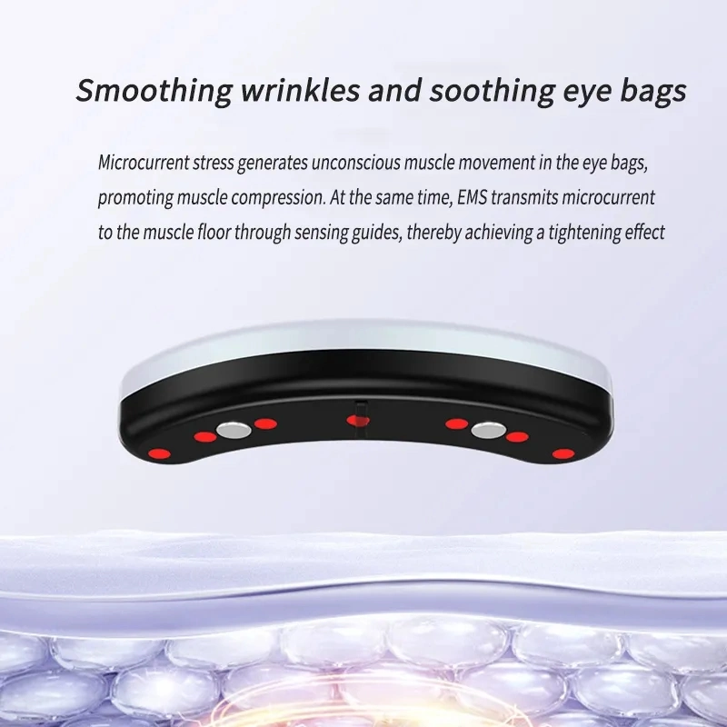 Dispositivo portátil para el cuidado de los ojos Anti-Aging Dark Circle Remover EMS Red Masaje de Terapia de Luz parche ocular de LED Mircocurrent