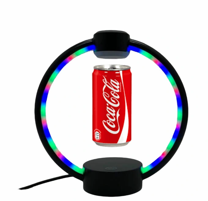 360 Rotating Metal RGB Light Magnetic Leviating Floating Can Kosmetik Display steht für Werbung