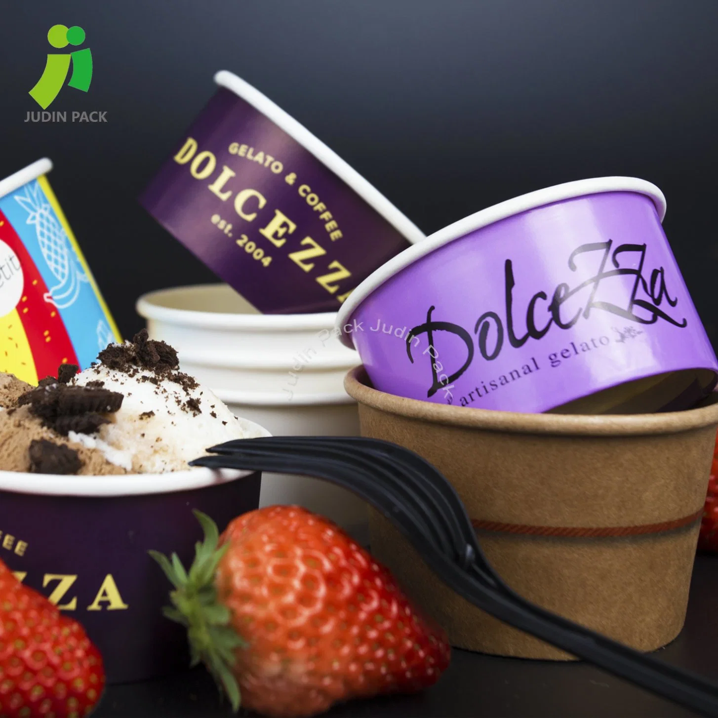 Одноразовые Мороженое бумаги чашки замороженного йогурта бумаги наружное кольцо подшипника