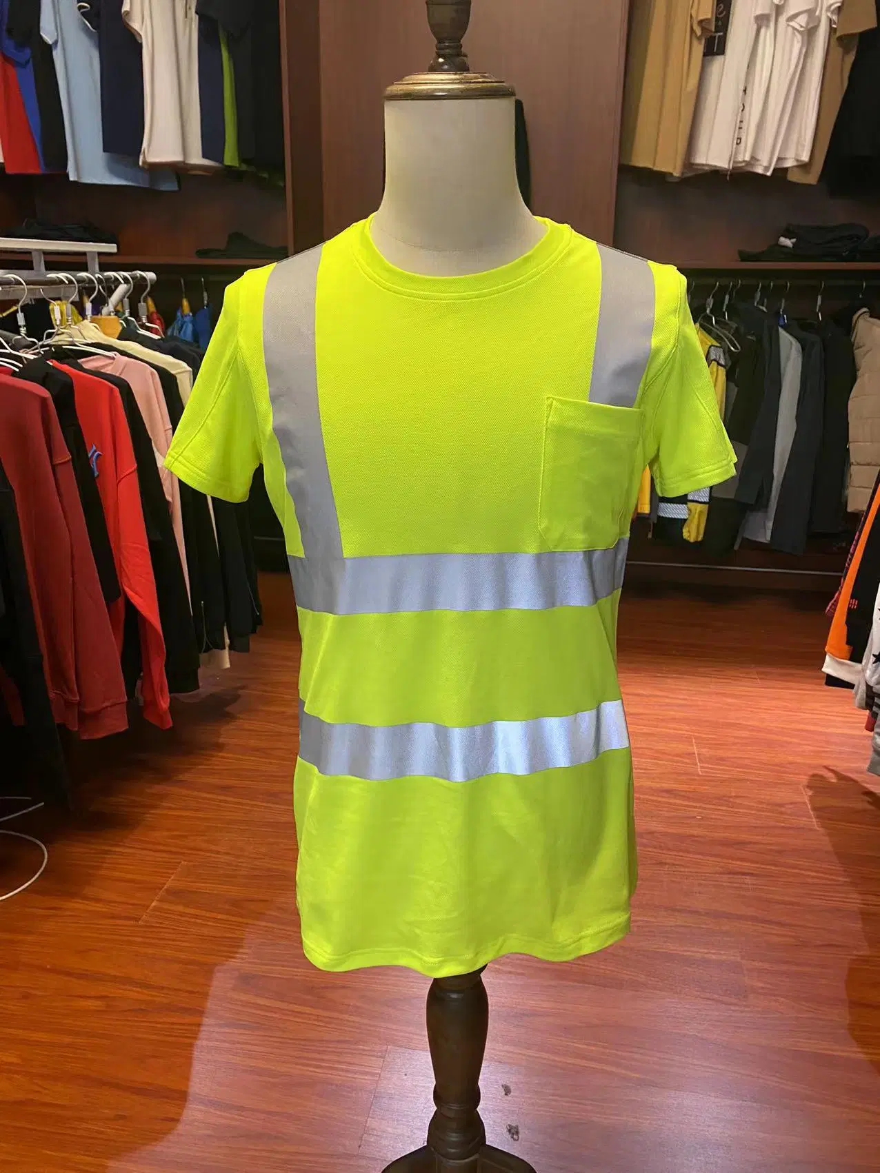 Custom Designs Class 2 Safety Reflective T Shirt for Sanitation Worker/Reflective Security Vest