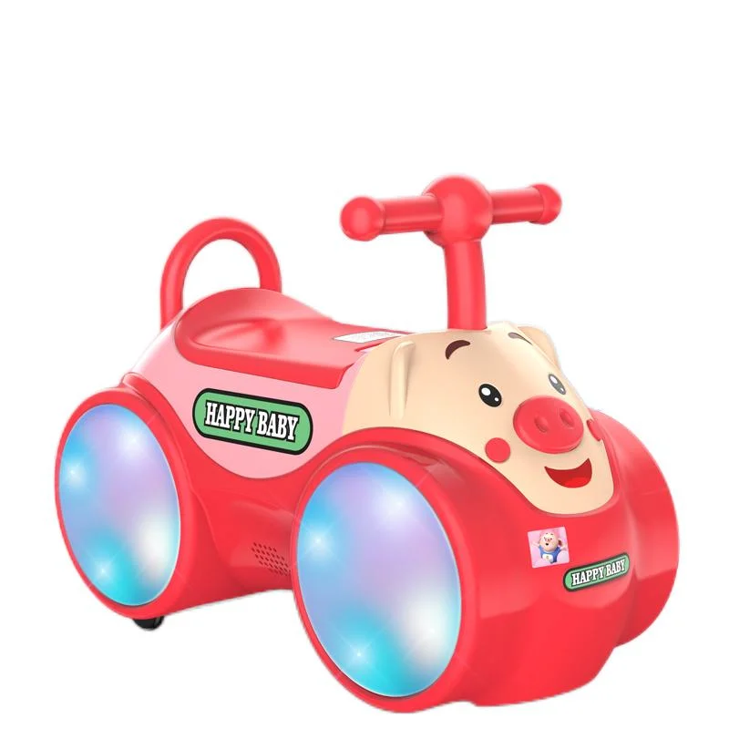 High quality/High cost performance  Cute Cartoon Children's Twist Car with Music Light Mute Wheel Power Scooter for Children