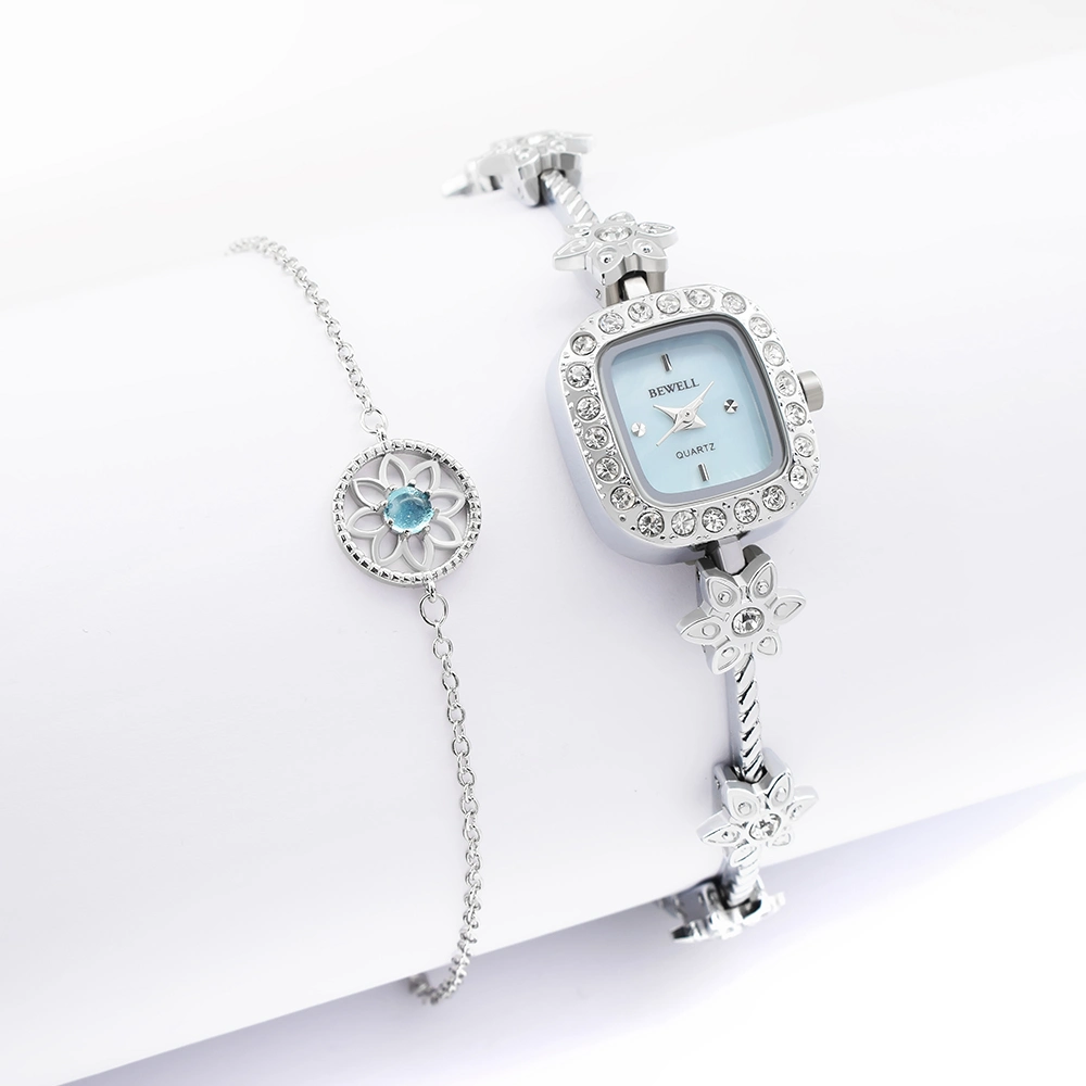 Factory Direct Sale New Arrival Luxury Diamond Alloy Watch with Bracelet Gift Set for Ladies