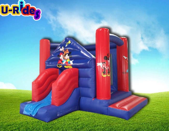 Mouse inflatable bouncy castle inflatable cartoon trampoline with slide for outdoor