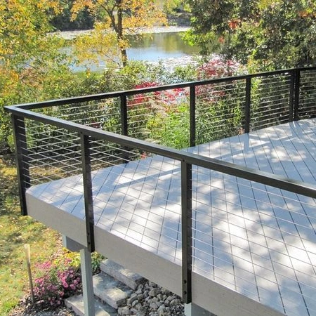 Black Modern Stainless Steel Handrails of Outdoor Balustrade Handrail Garden Fence