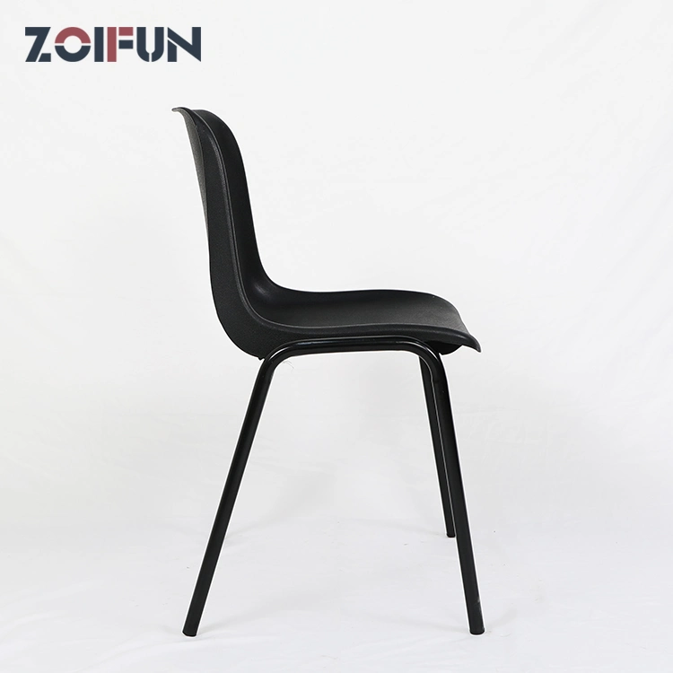 Hot Sale PP Seat Restaurant Chairs Dining Chair with Metal Legs