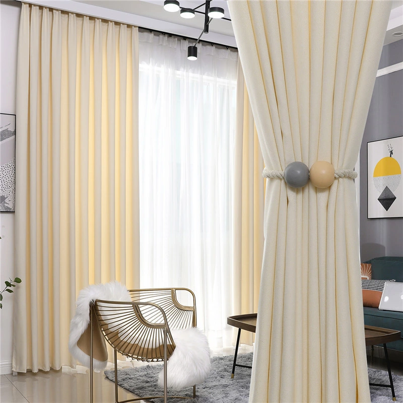 Wholesale Cheap Modern European Blackout Window Hotel Supplies Dimout Solid Color Curtain