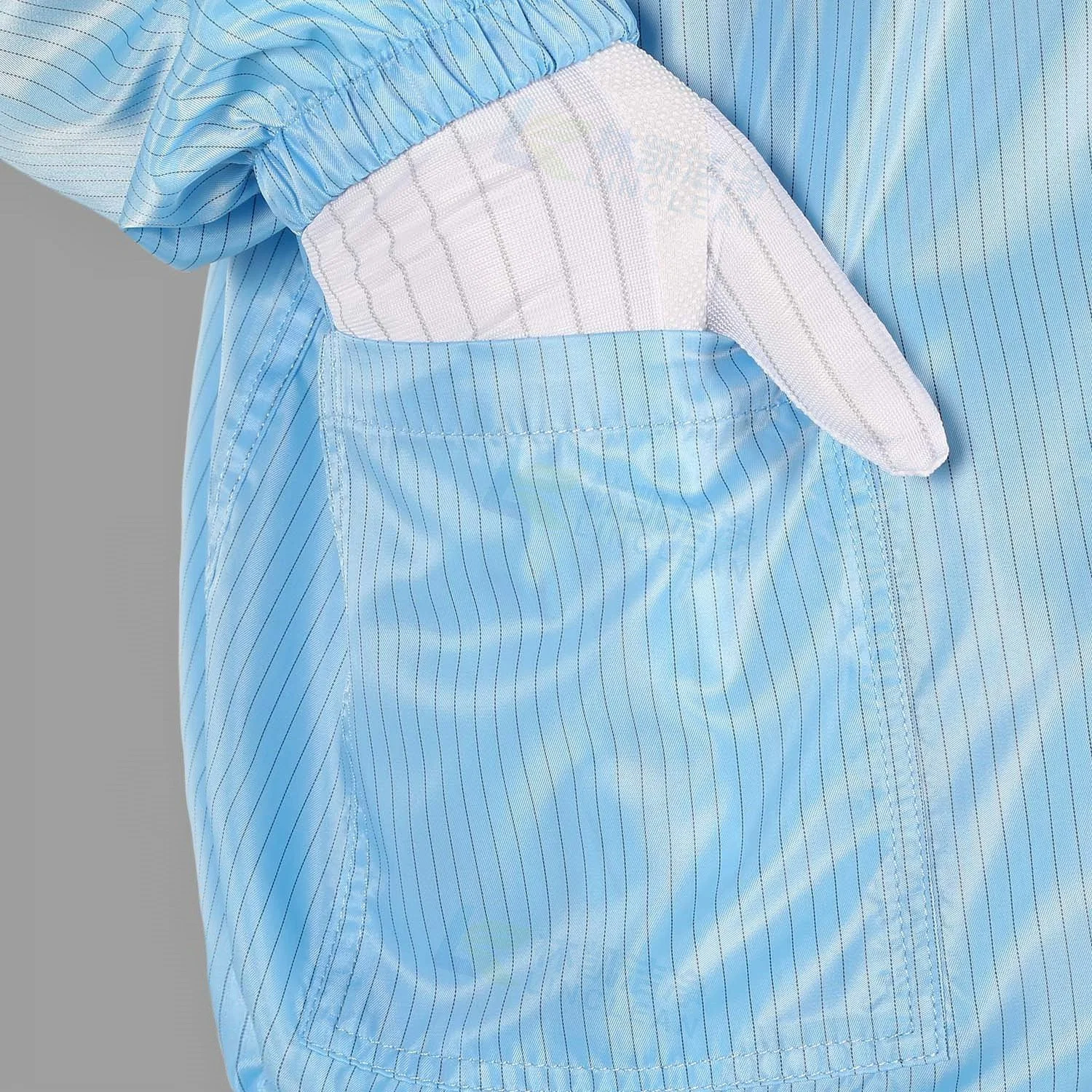 Blue Women Polyester Cleanroom Lab Coat Safety Clothing Antistatic Gown ESD Garment