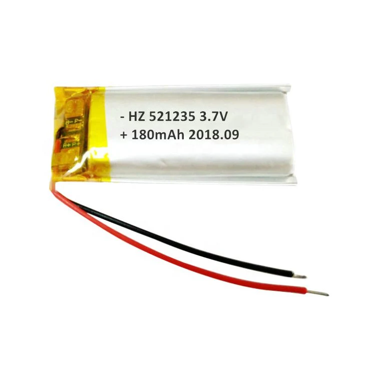 521235 popular de la batería Lipo 3,7V 180mAh Batería de polímero de litio para Smart Watch