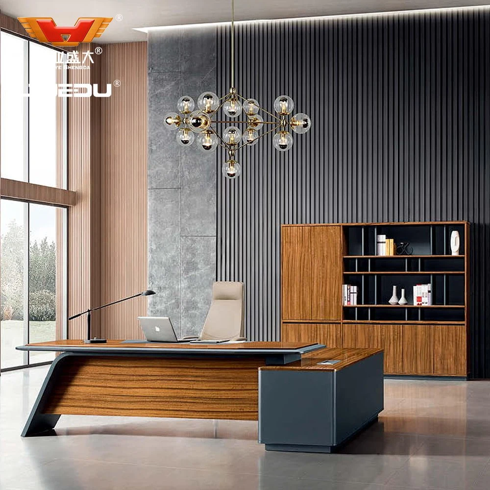 Luxury Modern Latest Office Table Designs CEO Boss High Tech Executive L Shaped MDF Manager Boss Executive Furniture Office Desk