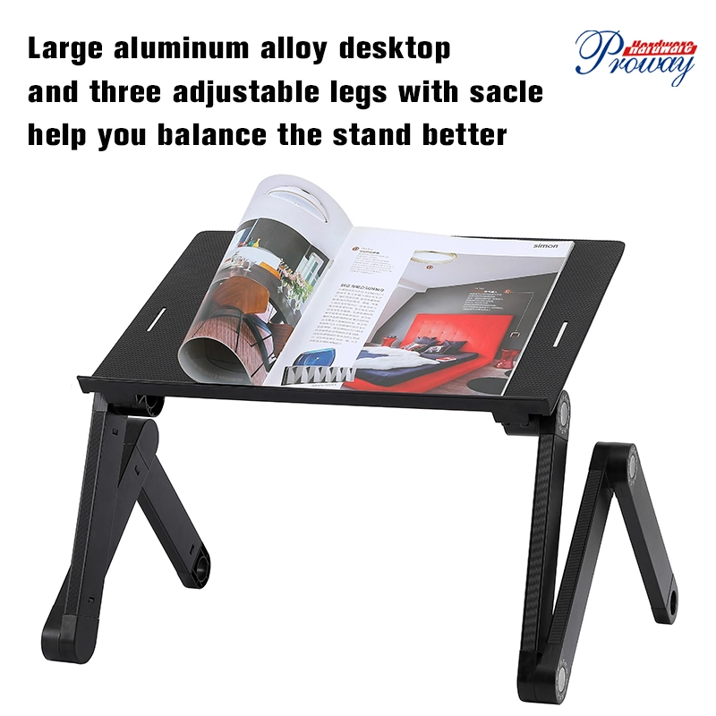 Manufactory Modern Flexible Legs Mini Aluminum Alloy Adjustable Computer Holder Laptop Desk Stand