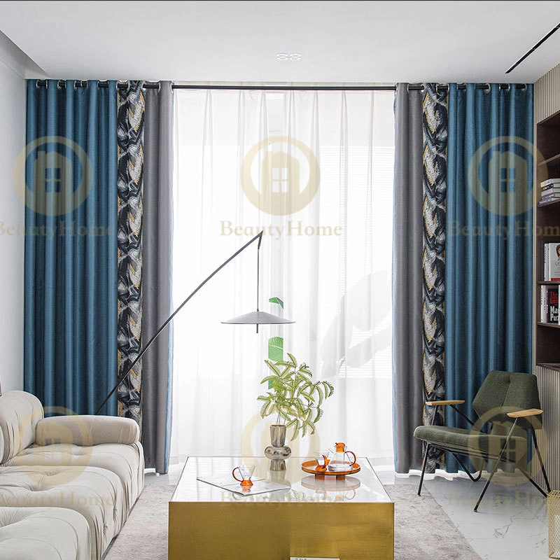 High Level Yarn Dyed Modern Simple Design Blackout Wholesale/Supplier Living Room Color Woven Jacquard Curtain Fabrics