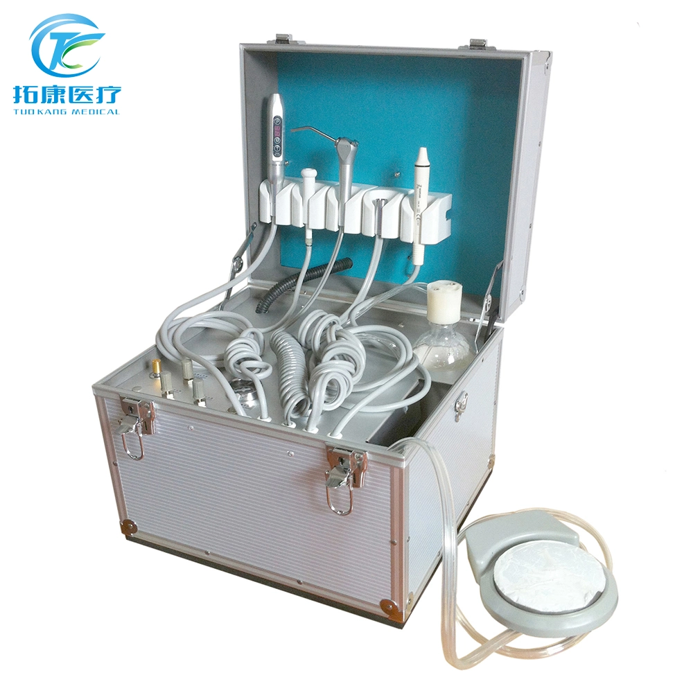 Мини-портативный блок стоматологического обслуживания турбины со встроенным компрессором воздушного компрессора и светодиодный индикатор застывания