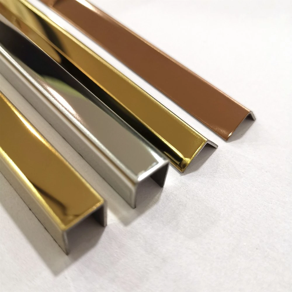 Gold Mirror Stainless Steel Decorative Trim Folded Skirting