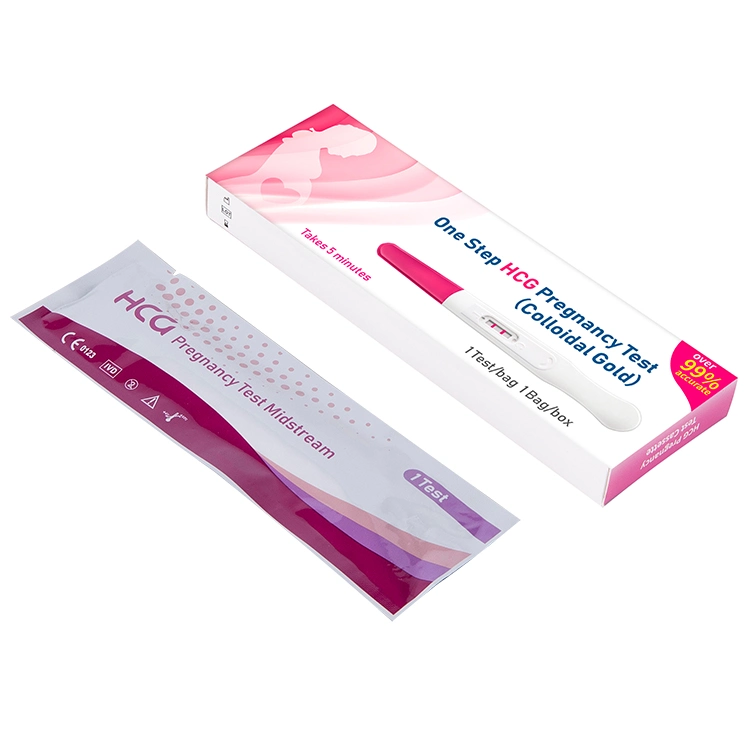 Hot Sale Type de plume à l'aide de bandelettes de test de grossesse HCG Test de grossesse en cours de route