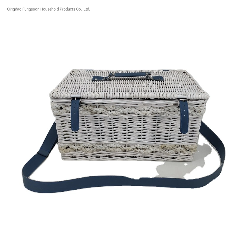 Eco-Friendly Picnic Basket White Picnic Wicker Shopping Basket