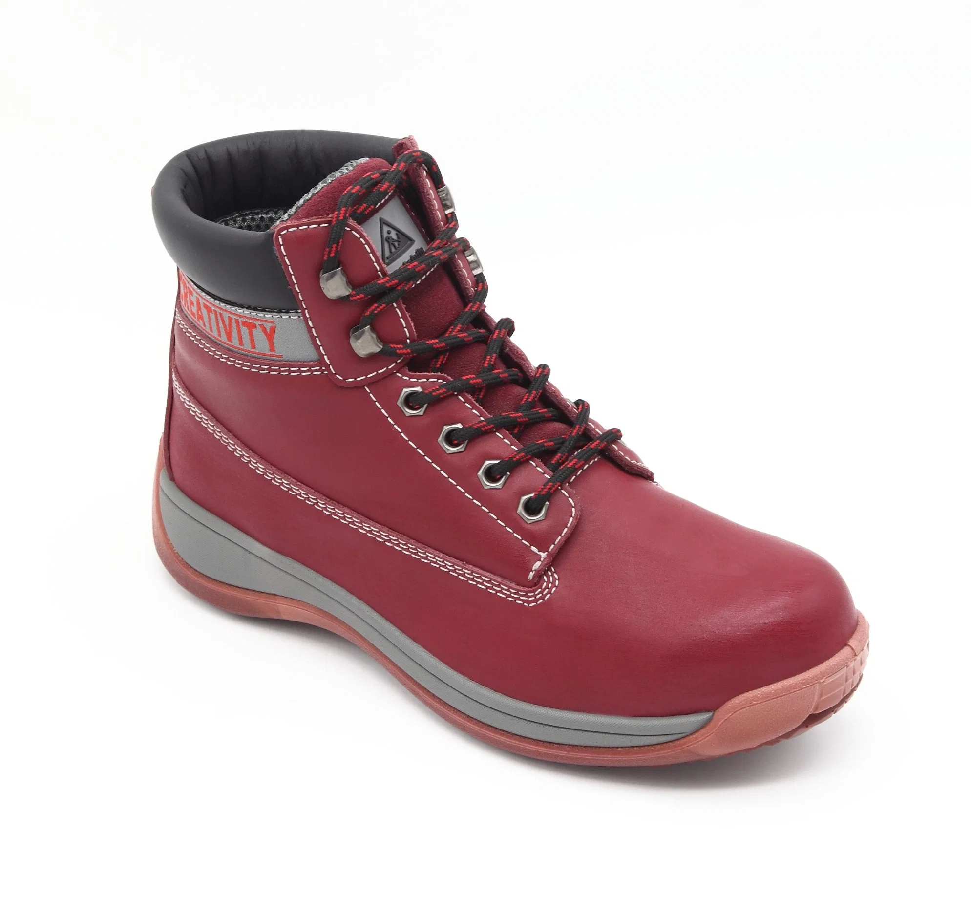 Men's Red Boots Industrial Leather Safety Shoes