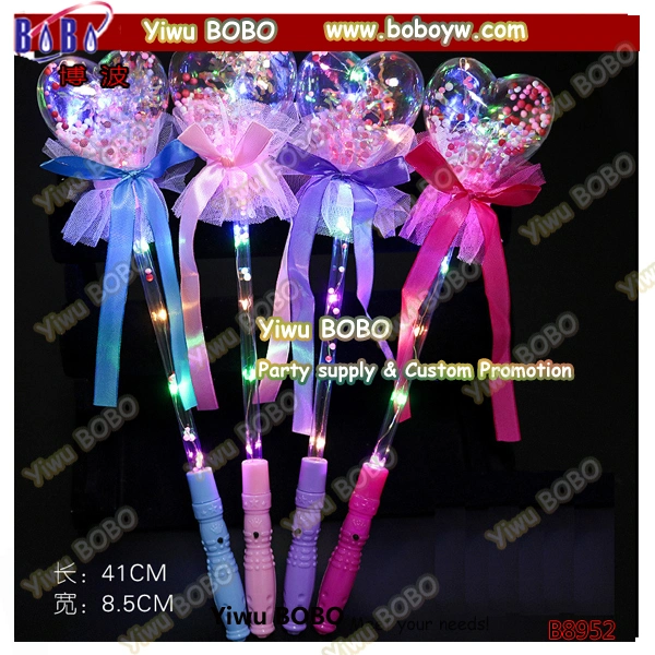 Kids Birthday Gifts Christmas Decoration Round Star Heart Shape Flash Magic Stick LED Light up Bobo Balloon Wholesale LED Flash Toy (B8952)