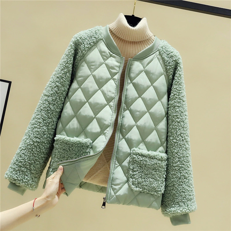 2023 New Large Yards Short Sections of Winter Cotton Jacket Stitching Small Cotton Jacket