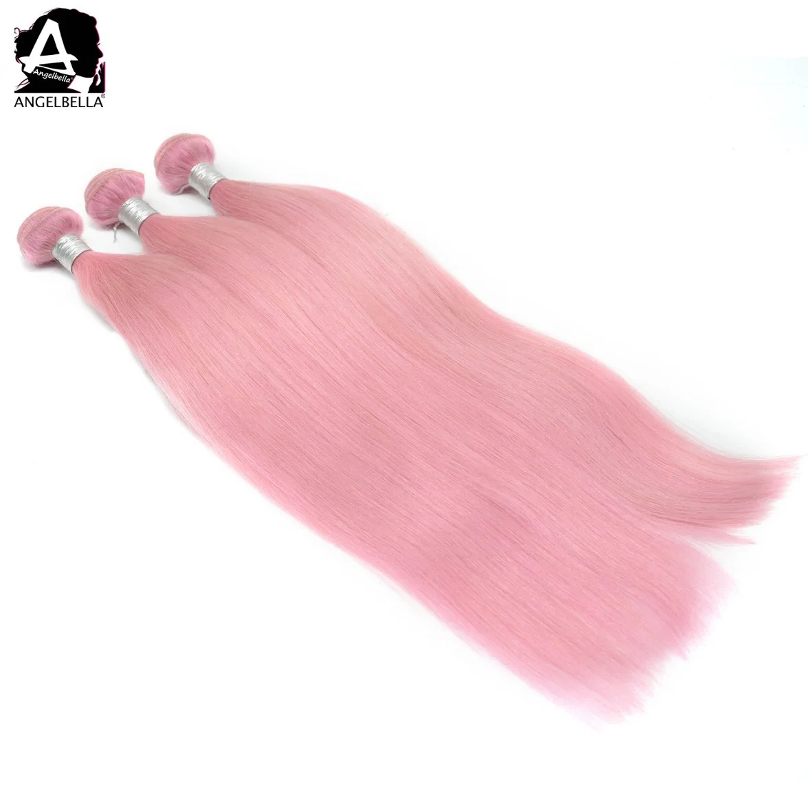 Angelbella Top Chinese Human Hair Weft Pink Color Remy Hair