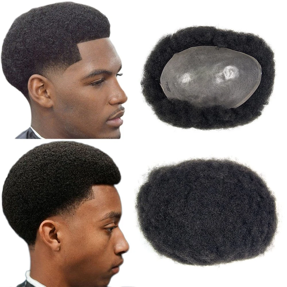 Kbeth New Arrival 8*10 Size Human Hair Wigs for Men Full Lace Men Natural Hair Wig Black Man Afro Toupee From China Factory