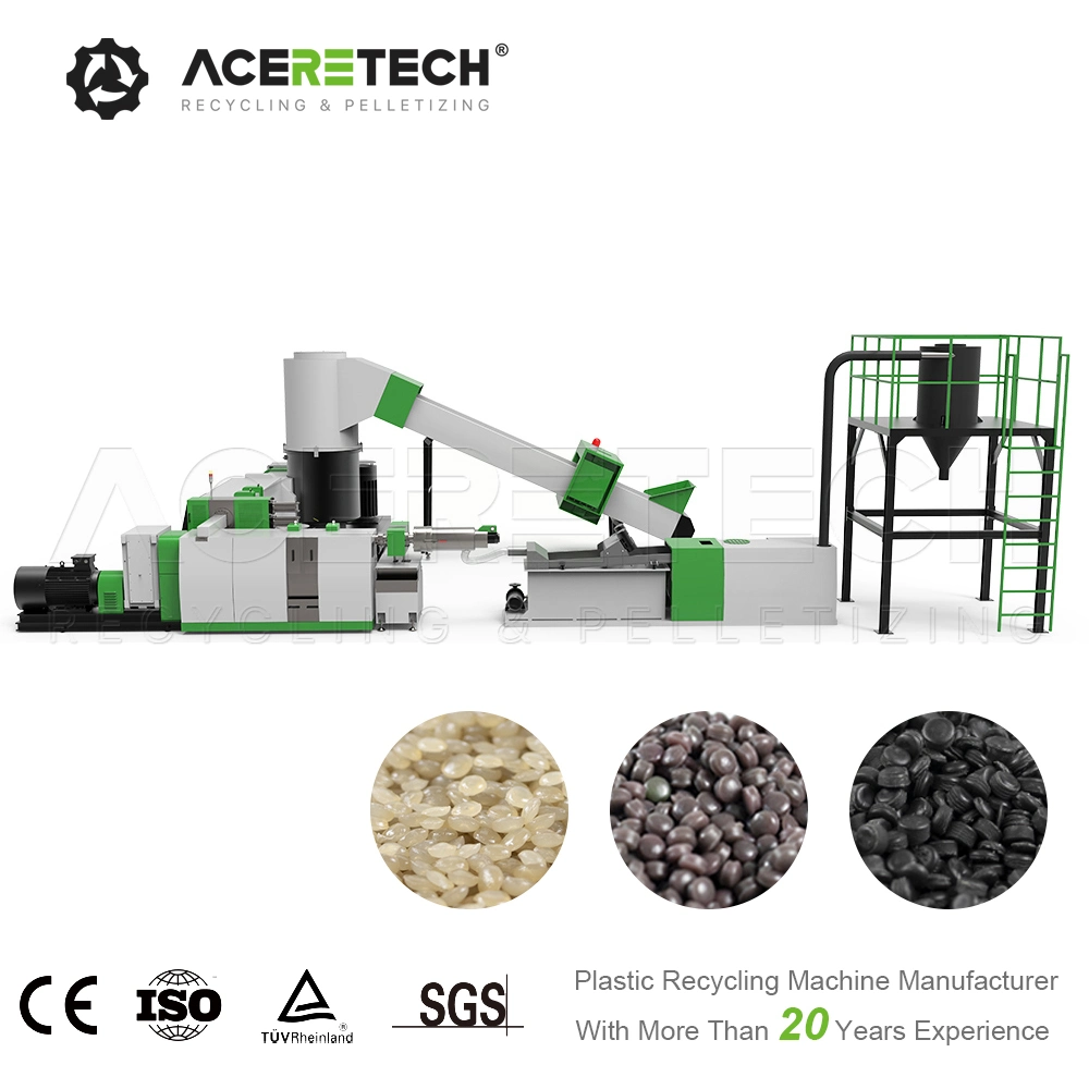 Aceretech Plastic PP/PE Bags Recycling Pelletizing Granulator Machine with Cost Price List