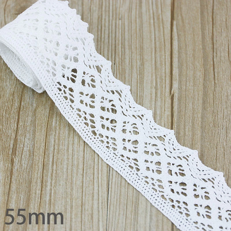 White Cotton Embroidered Lace Net Fabric Trim DIY Sewing Handmade Craft Ribbon