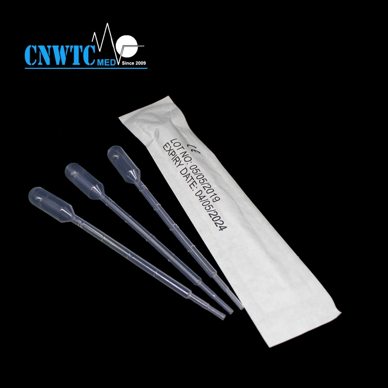 Productos de laboratorio pipetas de transferencia de plástico 1ml 2ml 3ml con individual Embalaje