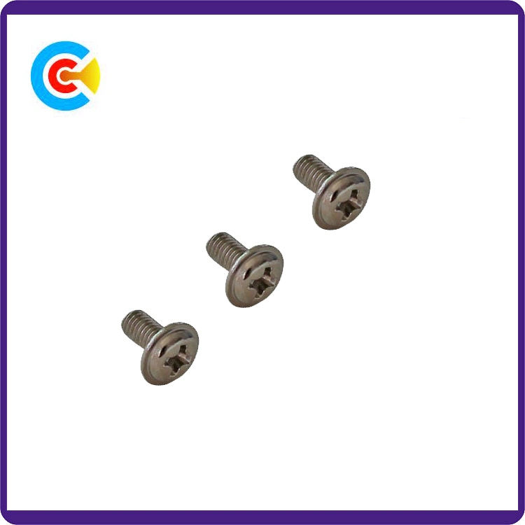 DIN/ANSI/BS/JIS Carbon-Steel/Stainless-Steel Cross Pan Sun Flower with Anti-Sliding Screws