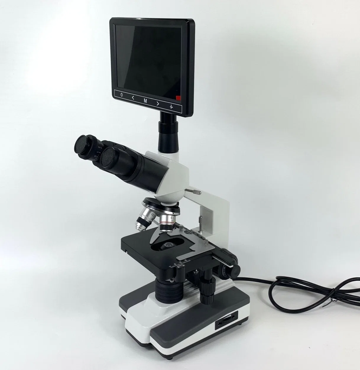 Professional Factory of Trinocular Head Microscope Xsp-200sm with Screen