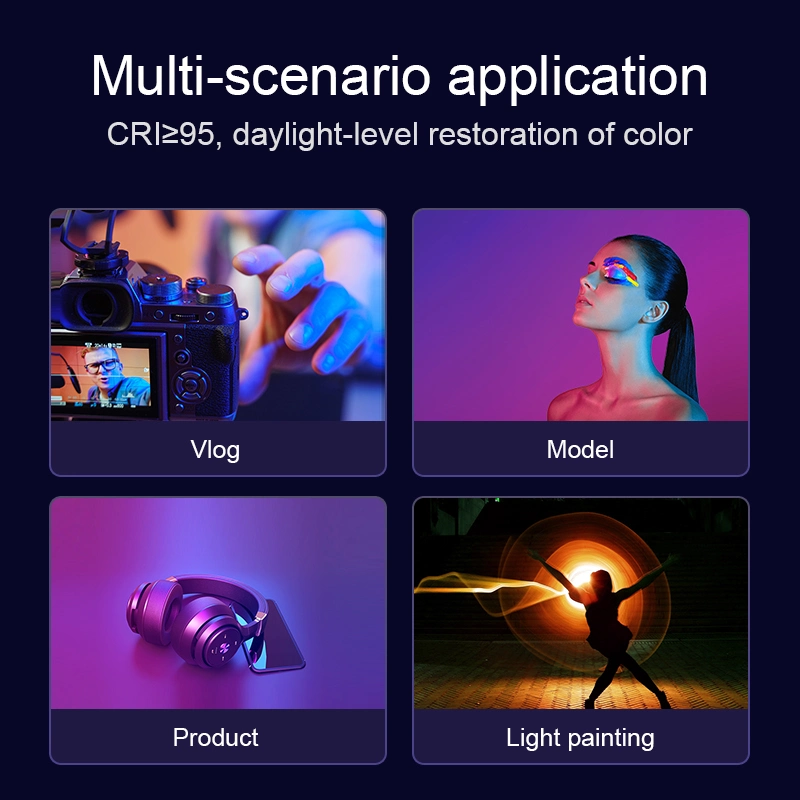 LED de bolsillo de la luz de relleno de luz de vídeo RGB Stick para lámpara de la fotografía