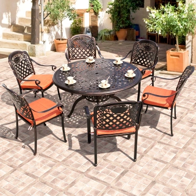 Outdoor Cast Aluminum Table Combination European Villa Garden Furniture Leisure Table Chair