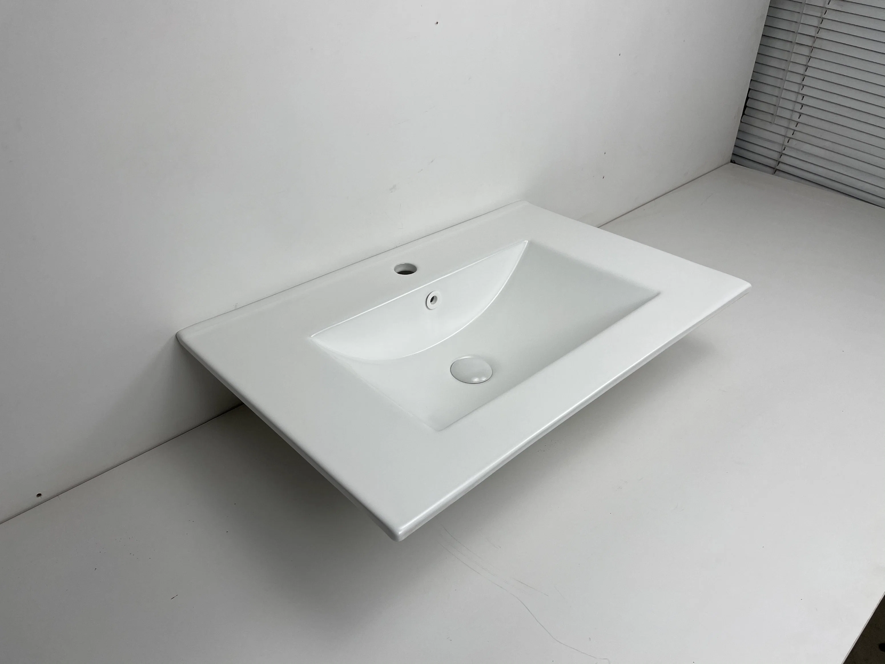 New Design Wash Hand Cabinet Bathroom Vanity Thin Rectangular Ceramic Vessel Art Basin Sanitary Ware