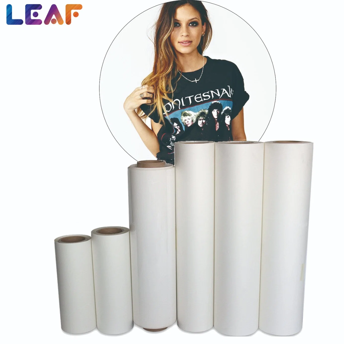 LEAF 75U thickness dtf film 60 cm heat transfer dtf pet film 60cm roll size pet film dtf high quality Double single side printing