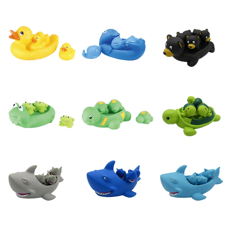 Promotional Custom Floating Plastic Animal Printed Bulk Mini Race Assortment Vinyl Duck Bath Toys