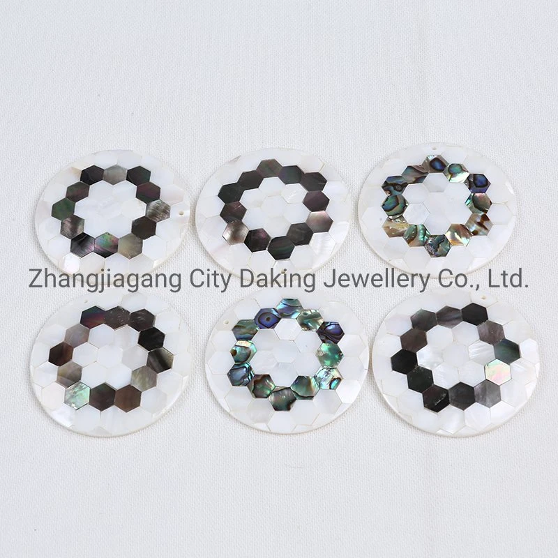 Wholesale/Supplier Natural Mother of Pearl Mosaic Round Coin Shape Shell Pieces Jewelry Accessories