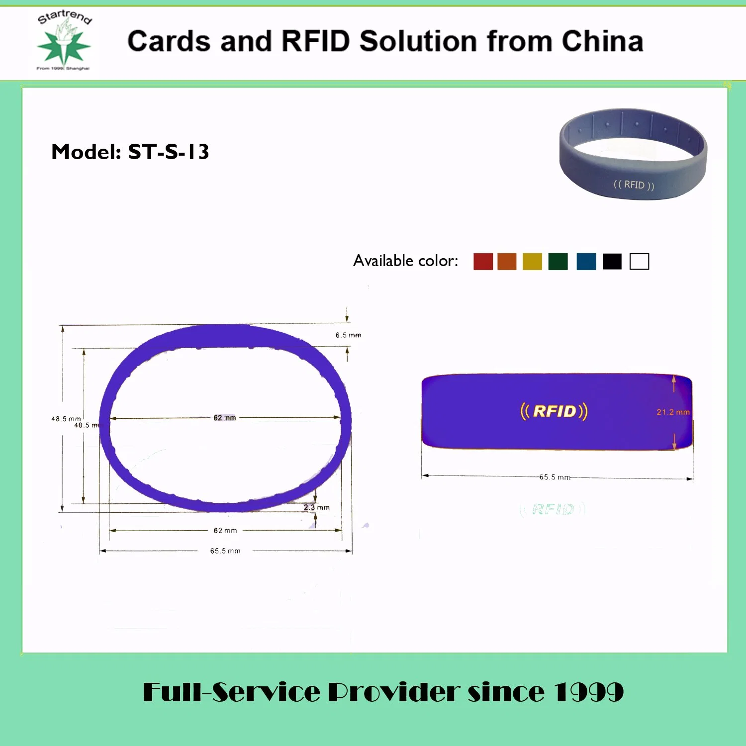 125kHz/13.56MHz Smart RFID/NFC Tag Silicone RFID Bracelet RFID Wristband (ST-S-13)