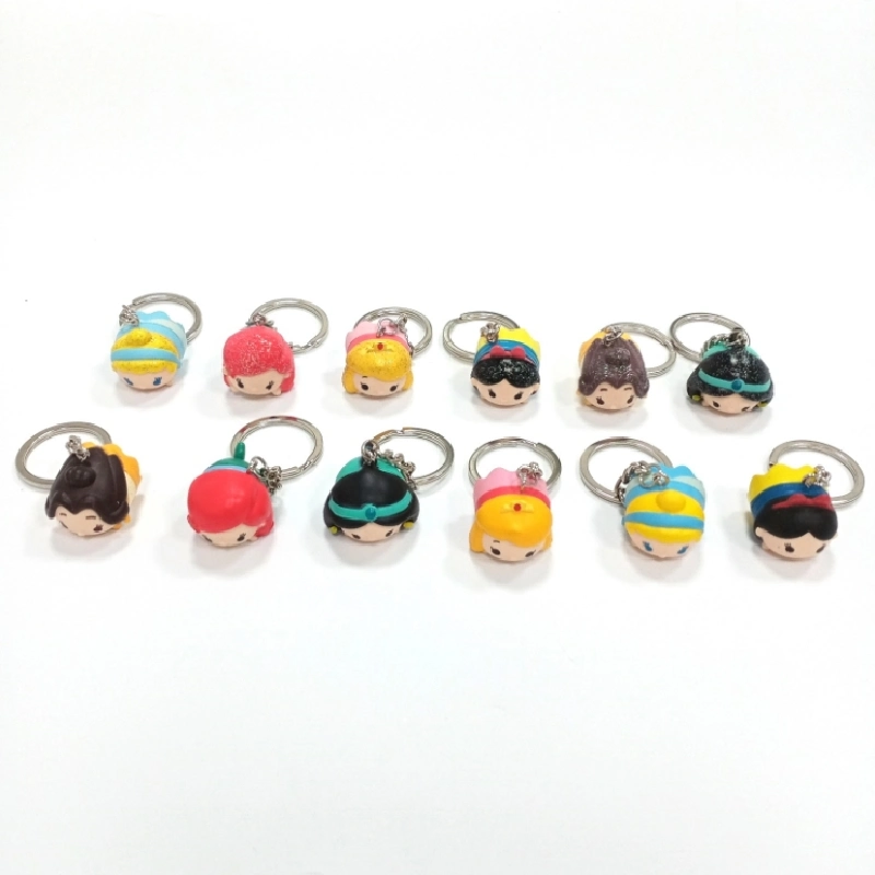 Amazing Cute Small Doll of Mini PVC/Plastic Cartoon Characters Heads Keychain