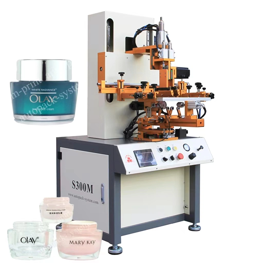 Glass Jars Silk Screen Printing Machine for Cosmetic Plastic Make up Beauty Jar Cream Bottle Cream Jars Screen Printer