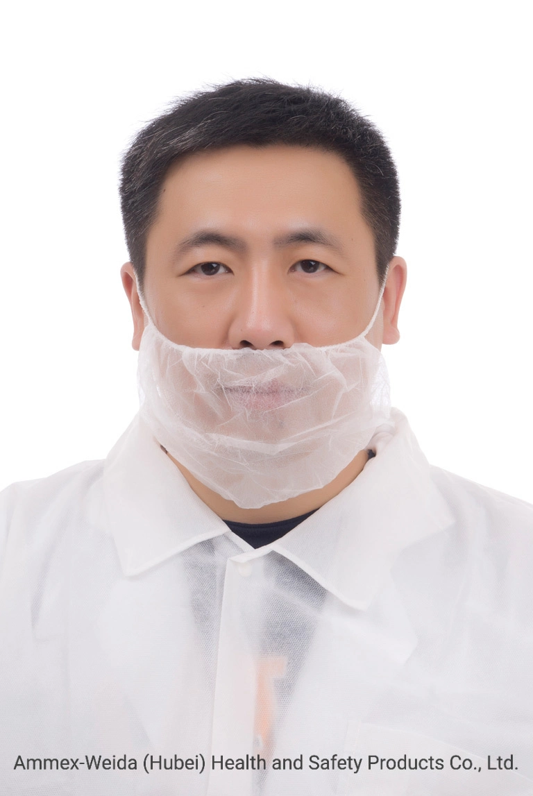 with Double Elastic Rubber Non-Woven Beard Cover for Prevent Droplet and Non-Irritating for Skin