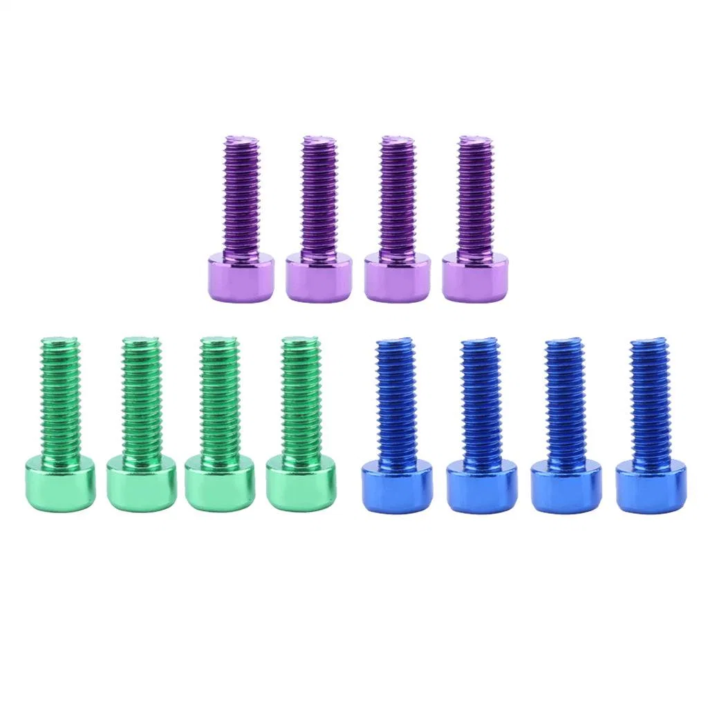 Colored Aluminum Bolts Anodized Al7075 Al6063 3mm M2m3m4 Allen Aluminum Socket Head Cap Screw Brake Rotor Screw Anodized