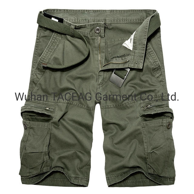 Heißer Verkauf Herren Cargo Shorts Sommer Armee Grün Baumwolle Shorts Homme Bermudahose Mit Lockeren Taschen Für Herren