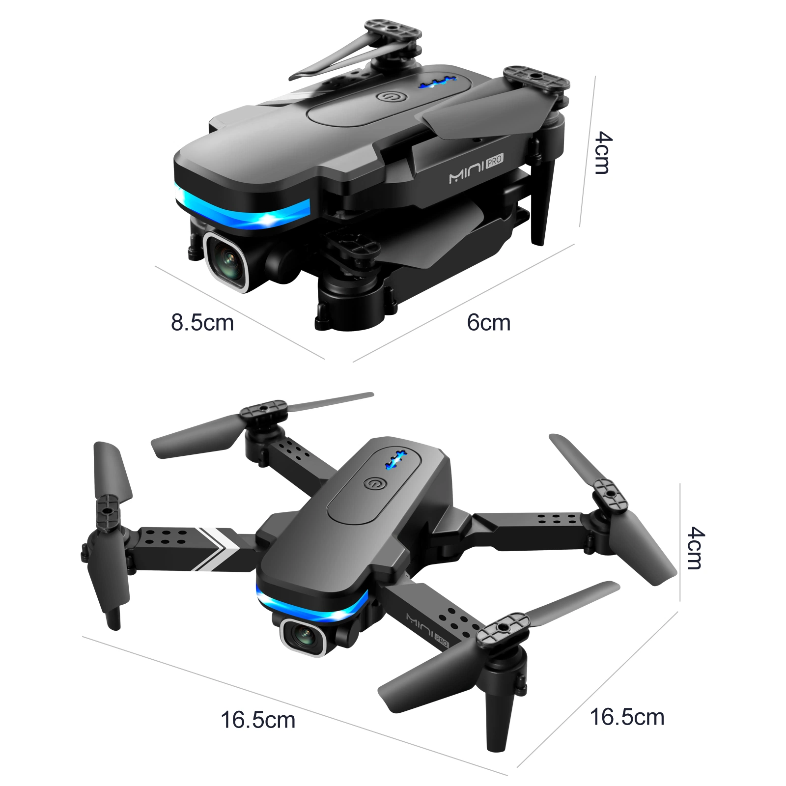 Doble cámara HD plegable WiFi Quadcopter RC aviones de la fotografía aérea