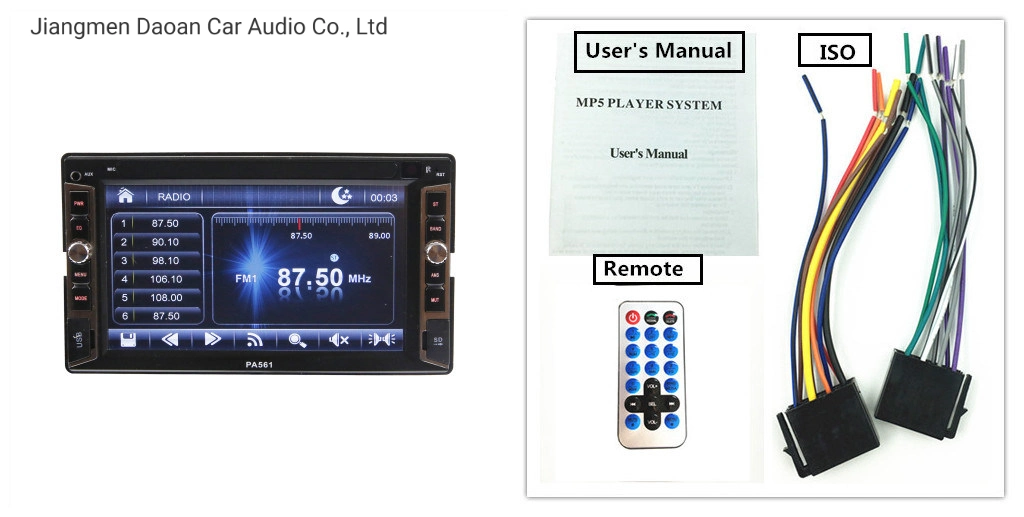 6.2 Inch Support Phone Charging Car MP5 Bluetooth Audio