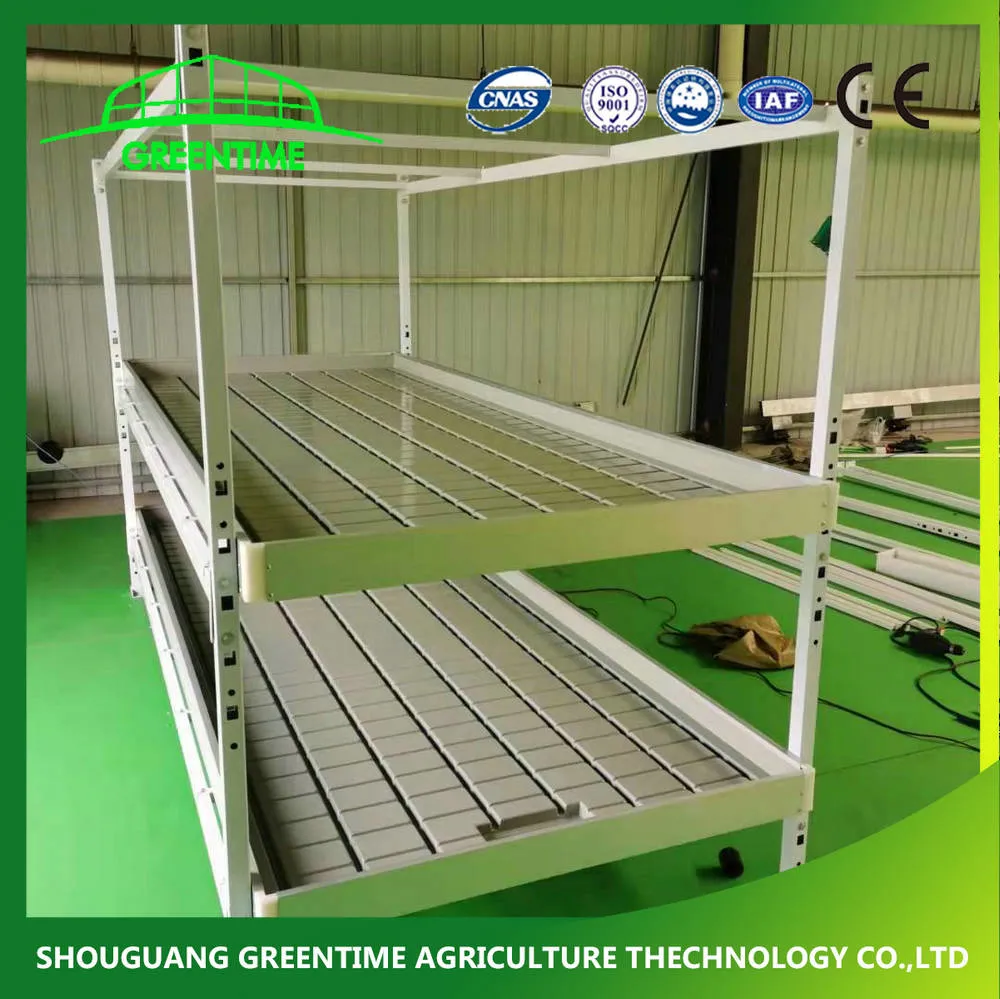 4X8 FT Customized Medical Plants Verical Grow Rack Multi Tier Mobile Flood Rolling Bench Table