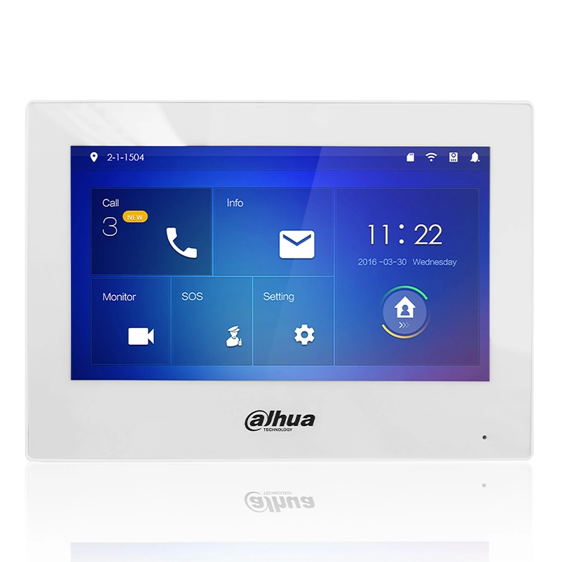 Dahua WiFi IP Monitor Interior 7inch Video Intercom timbre inalámbrico Pantalla Estación de puertas sistema de seguridad de cámara Poe Vth2621gw-WP