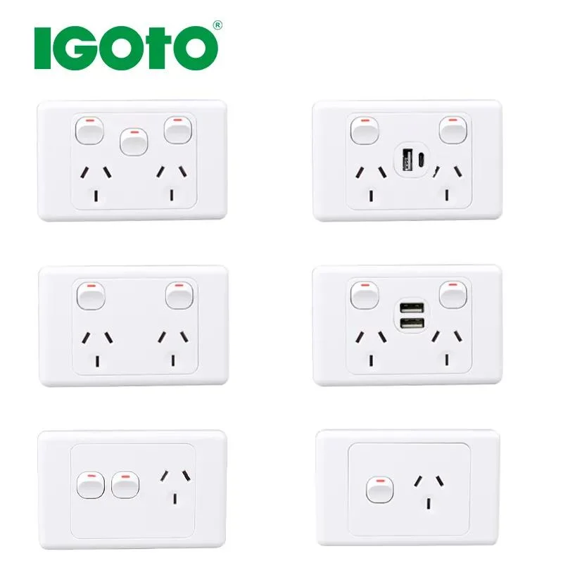 Igoto Australia Standard 10A Double Powerpoints with 2 Port 2.1A USB