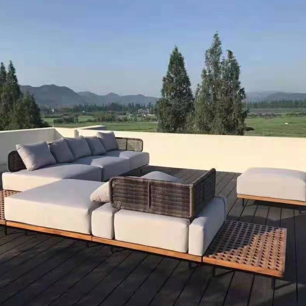 Großhandel/Lieferant Heißen Verkauf Beliebte Stil Rattan Möbel Outdoor Gartenmöbel Sofa Aus Holz