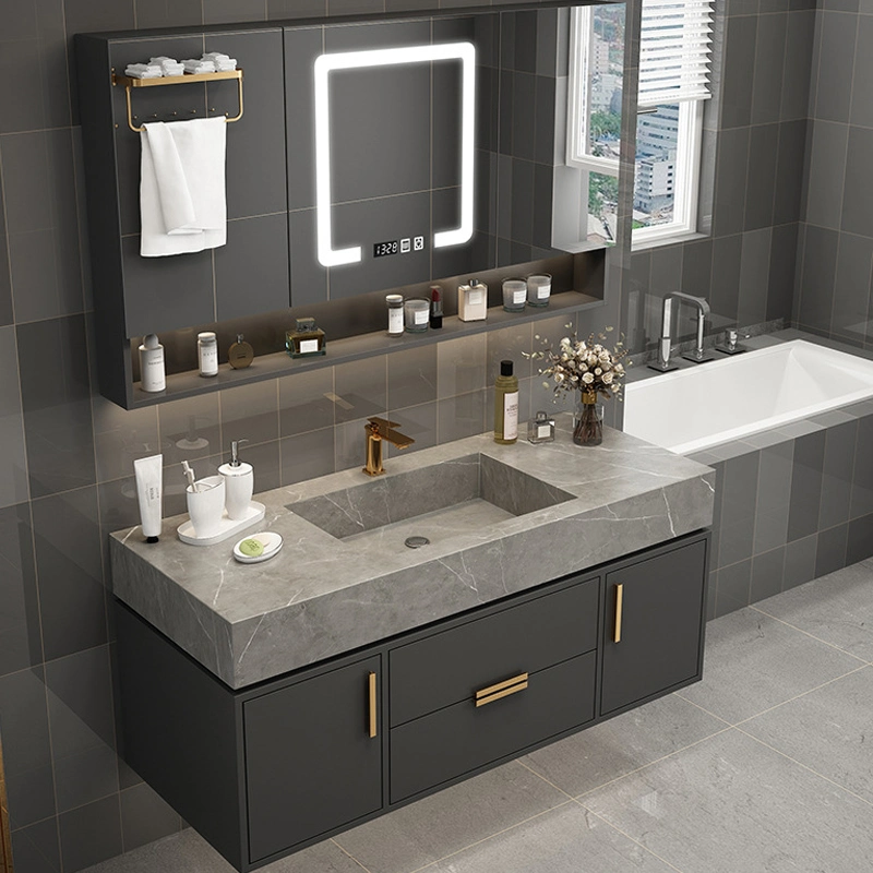 Customized Luxury Modern Double Black Wash Basin Bathroom Furniture Vanity Bathroom Cabinet