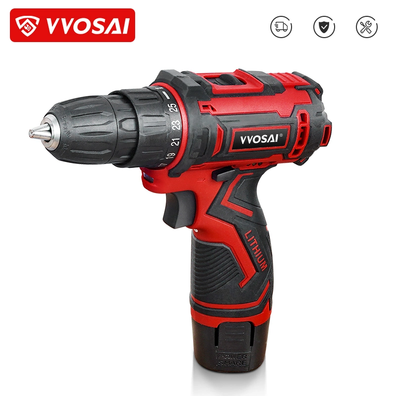 Ready Stock High Quality Vvosai 12V Battery Rechargeable Cordless Drill