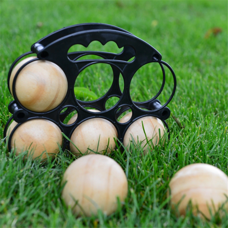 Wooden Bocce Ball Set Team Competition Outdoor Lawn Beach Games